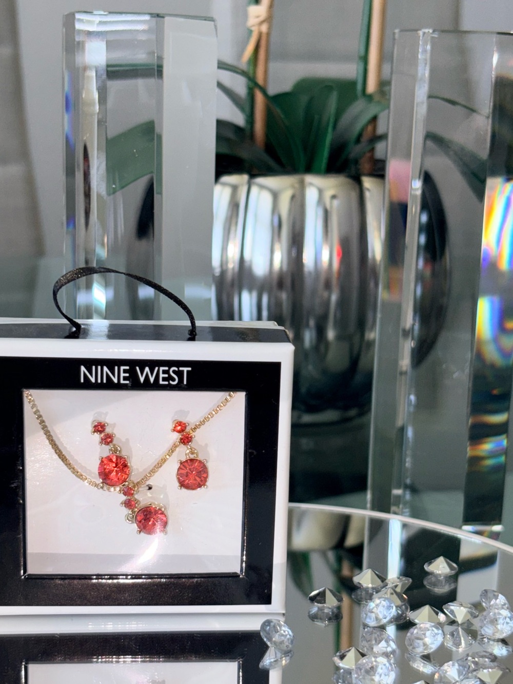 Nine West Gold-Tone Necklace & Earrings Set